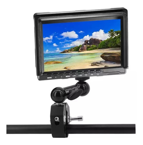 Braçadeira C/ Braço Articulado Led Microfone Action Cam