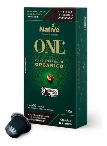 Café Orgânico Intenso Native 50g com 10 Cápsulas