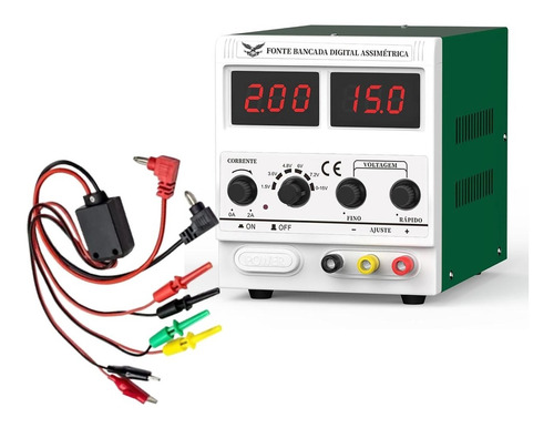 Fonte Bancada Digital Assimetrica 0-15v Ajustavel 2amp. 110v