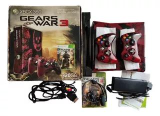 Xbox 360 Slim Edicion Gears Of War 3 320gb Full + 2 Controls