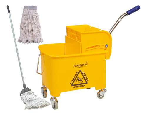 Balde Carrinho De Limpeza Com Espremedor 20l Doblô Kit Básico Com Esfregão Perfect Pro Condor