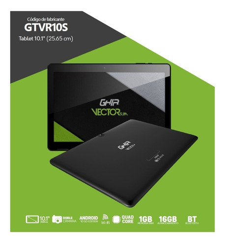 Tablet Ghia 10.1 Vector 1gb Ram 16gb Wifi5000mah Android 10