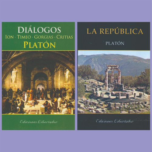 Platón Lote X 2 Libros Ion Timeo Gorgias La República
