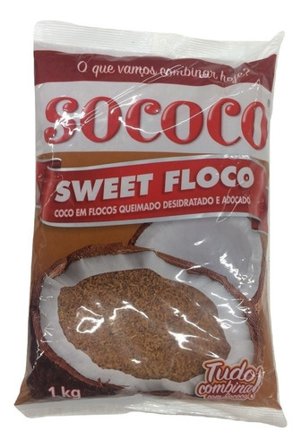 Coco Queimado Flocos Úmido Sweet 1kg - Sococo
