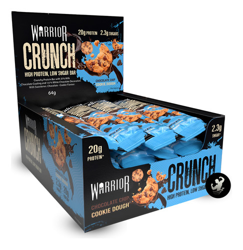 Barra De Proteína Warrior Crunch High Protein X 12 Sabor Chocolate Chip Cookie Dough