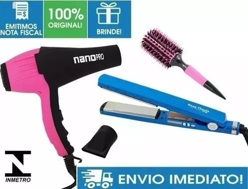 Kit Salão Secador de cabelo 8600W + Prancha Chapinha Profissional + Brinde