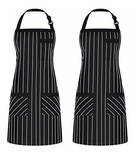 Syntus 2 Pack Adjustable Bib Apron With 3 S Cooking Kitchen 