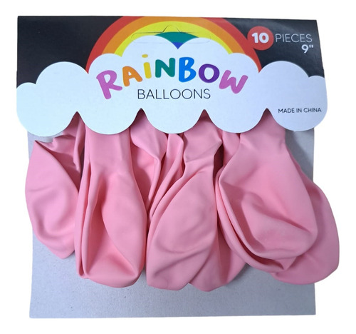 Globos Latex 9'' Standard Colores X 10 - Cienfuegos - Color Rosa Estandar