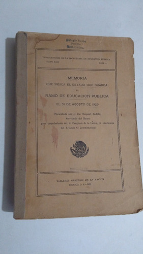 Memoria Que Indica El Estado Que Guarda El Ramo De Educacion