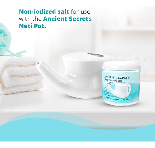 Ancient Secrets Neti Pot & Nasal Cleansing Salt Set Sistema