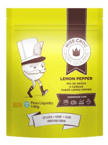 Kit 3x: Granola Crispy Lemon Pepper Sachê Miss Croc 140g