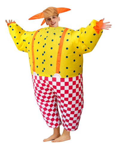 Vestido Inflável De Palhaço Chique Para Adultos, Mascote, Ca