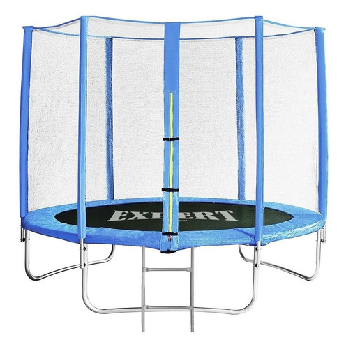 Cama elástica Expert Kids CME001305 con diámetro de 3.05 m, color del cobertor de resortes azul y lona negra