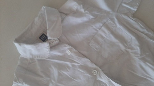 Camisa Blanca Gap Kids Talle Xxs Algodón Manga Larga Divina!