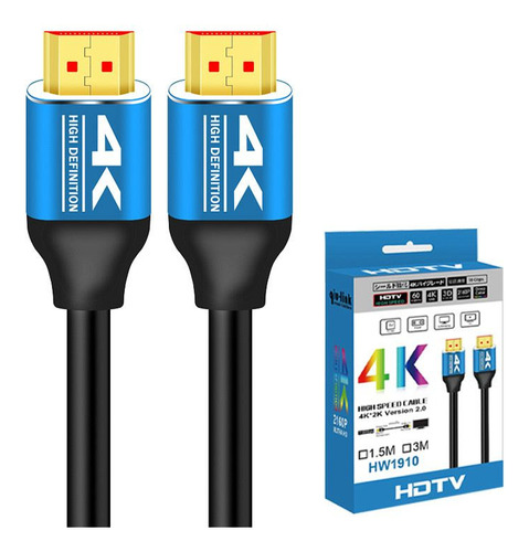 Cable  Hdmi De 1.5 Metros 4k 3d Ultra Hdtv 2.0v High Speed