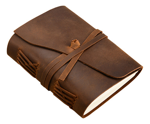 Cuaderno Portátil De Bolsillo Con Correa De Cuero