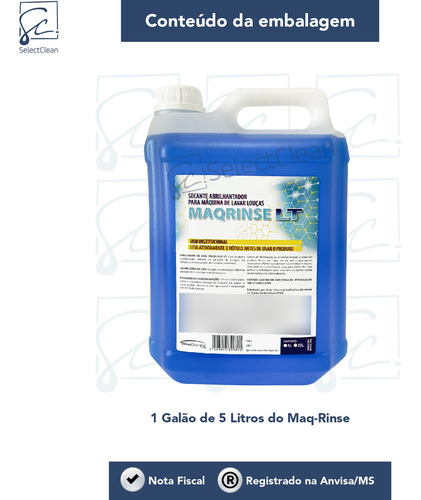 Maq-rinse Lt 5l -secante Concentrado Para Lavadora De Louças