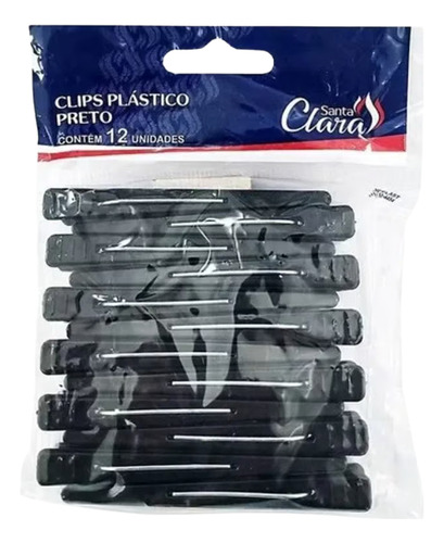 Clips Piranha Cabelo 8cm Kit Com 12 Unidades Profissional