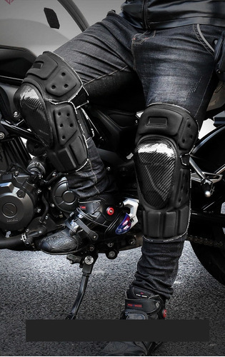 Rodilleras Niño O Mujer Motociclista Patineta Fibra Carbono
