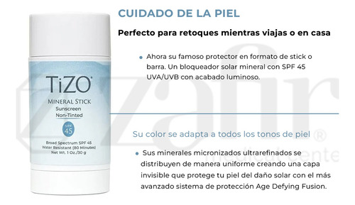 Protector Solar Tizo Stik Sin Tinte Resistente Al Agua 30 Gr