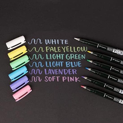 Rotuladores Tombow Fudenosuke, Pastel, Paquete 6