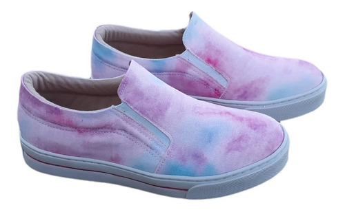 Imagem 1 de 6 de Tênis Slip On Iate Feminino Casual Flatform Tie Dye Moda