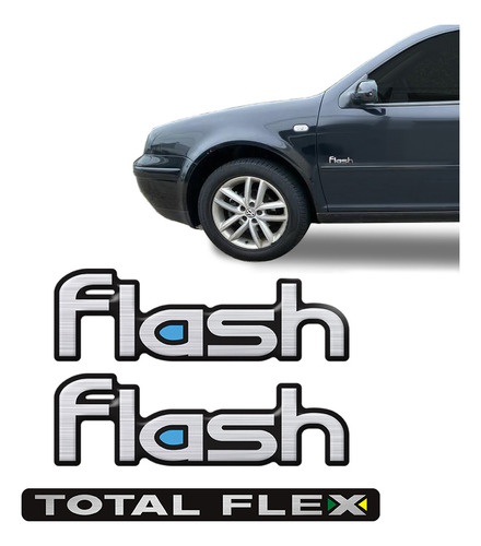 Kit Adesivo Flash Golf 99/06 + Emblema Total Flex Volkswagen