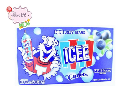 Dulce Jelly Beans Icee Mora Azul 450g C/9 Pzas 50g