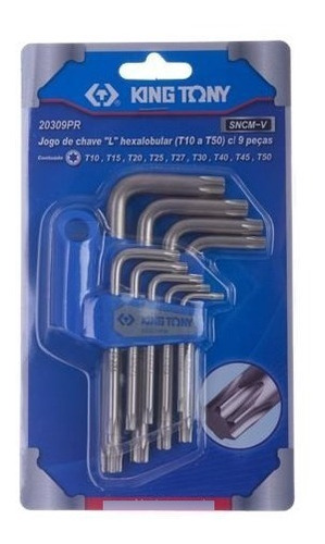 Jogo De Chave Torx Tipo L (9 Pçs) -20309pr - King Tony