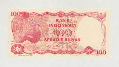 Billete Indonesia 100 Rupias 1984 Unc Pk122 (c85)