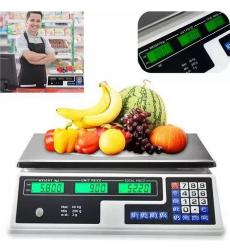 Pesa Digital 40 Kilos Recargable Negocio Balanza Digital