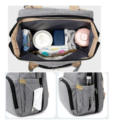 Bolsa Mochila De Pañales Para Mamá Cama De Bebé Plegable