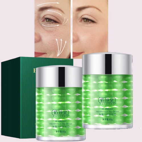 Imagen 1 de 5 de Crema Gel Perlas Hexapéptido Algas Marinas Ojera 2pzas