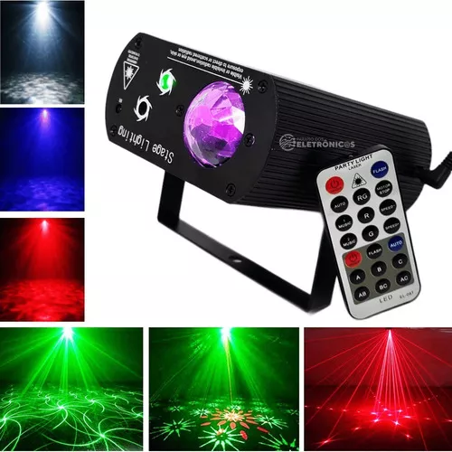 Globo Bola Maluca Laser Jogo De Luz 9 Led Rgb Ritimo Musica