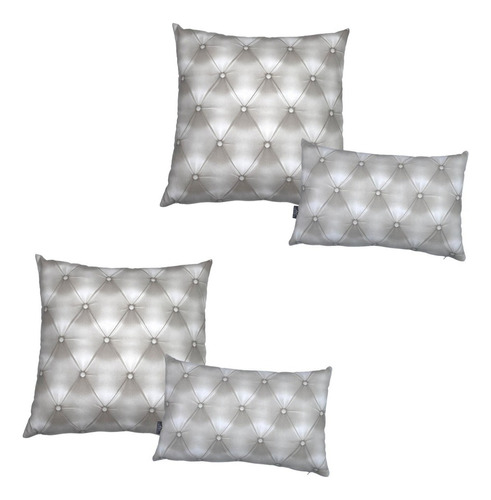 Almofadas Cheias Decorativa Sofa 100% Algodão Impermeável Cor Estampas Desenho Do Tecido Geométrica Cinza