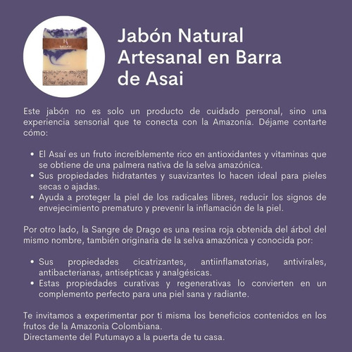 Imagen 4 de 7 de Jabones Asaí Y Chontaduro | Kit - g a $254