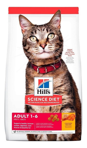 Alimento Hill's Science Diet Comida Para Gato Hill's Science Diet  Envase De 1.8 Kg para gato adulto sabor pollo en bolsa de 16lb