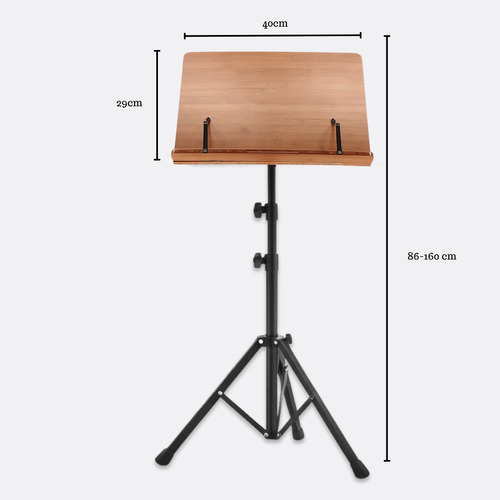 Estante Para Partitura Reforçada Maestro Madeira Voik Ms-95 Cor Preto