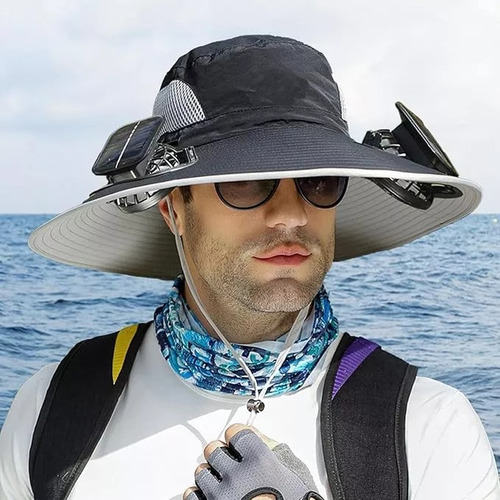 Sombrero De Pesca Al Aire Libre Con Ventilador Solar