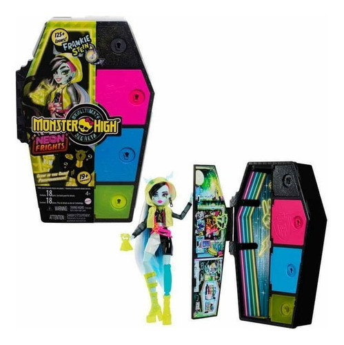 Monster High Muñeca Frankie Skulltimate Secrets Neón