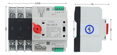 Czke Ycq4-100e/3p Interruptor De Transferência Automática