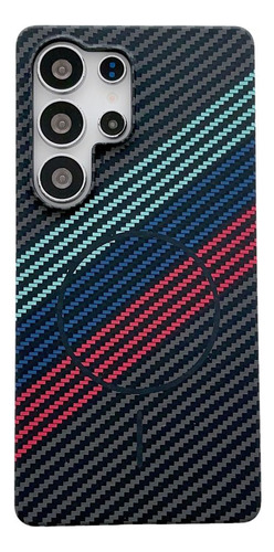 Funda Protectora Magsafe De Fibra De Carbono Sin Bordes Para Samsung Note 10plus 20ultra S22 S23 S24 S25 Plus Ultra