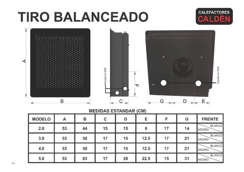 Calefactor a gas de pared para interior Calden 5000 con conexión: gas envasado - negro
