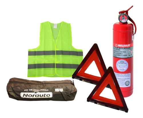 Kit Seguridad Auto C/bolso Chaleco Baliza Matafuego