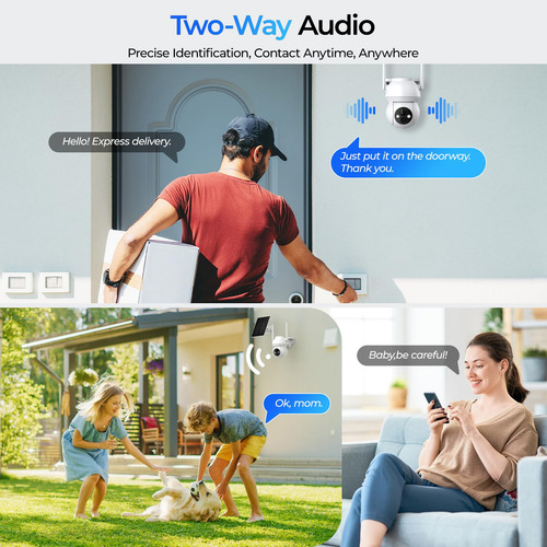 Câmera De Segurança Tovdor Solar Outdoor 2k 360° View Wifi 6