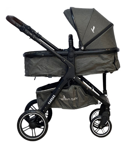 Carrinho Ts Kansas Com Base Black/cinza Premium Baby