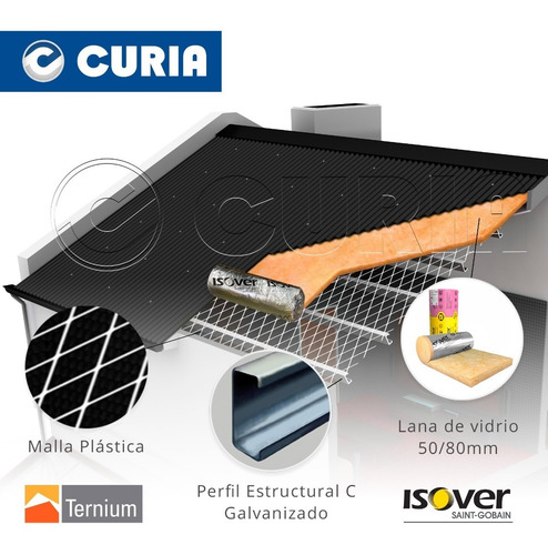 Chapa Acanalada Sinusoidal Color C25 Largo 5,00mts Ternium
