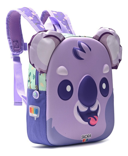 Mochila escolar Skora Infantil 32118 color koala lila