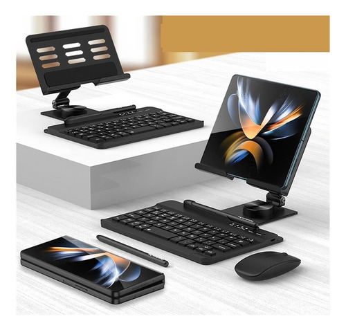 Para Samsung Fold4 Retrátil Tablet Suporte Bluetooth Teclado