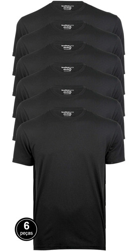 Kit 6 Camisetas Masculinas Slim Fit  Básicas Algodão Premium
